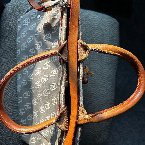 Dooney & Bourke Monogrammed Gray and Brown Tote - Picture 7 of 9